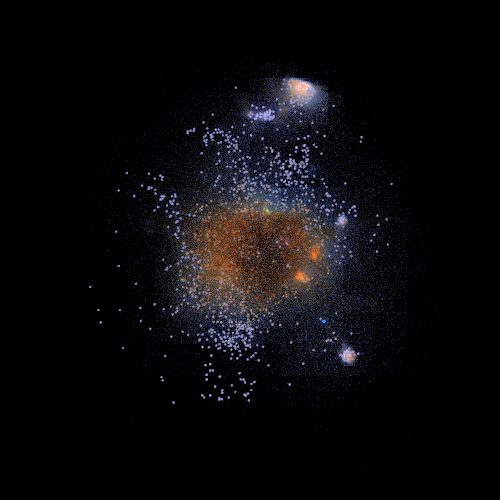 Simulated elliptical galaxy, face-on