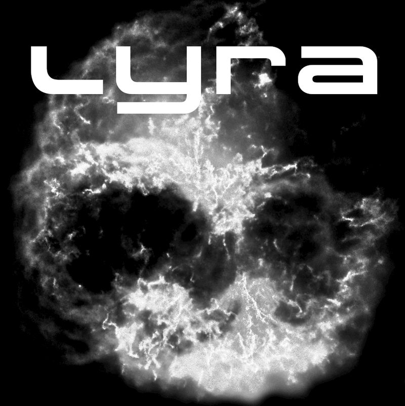 LYRA logo over a simulated supernova bubble