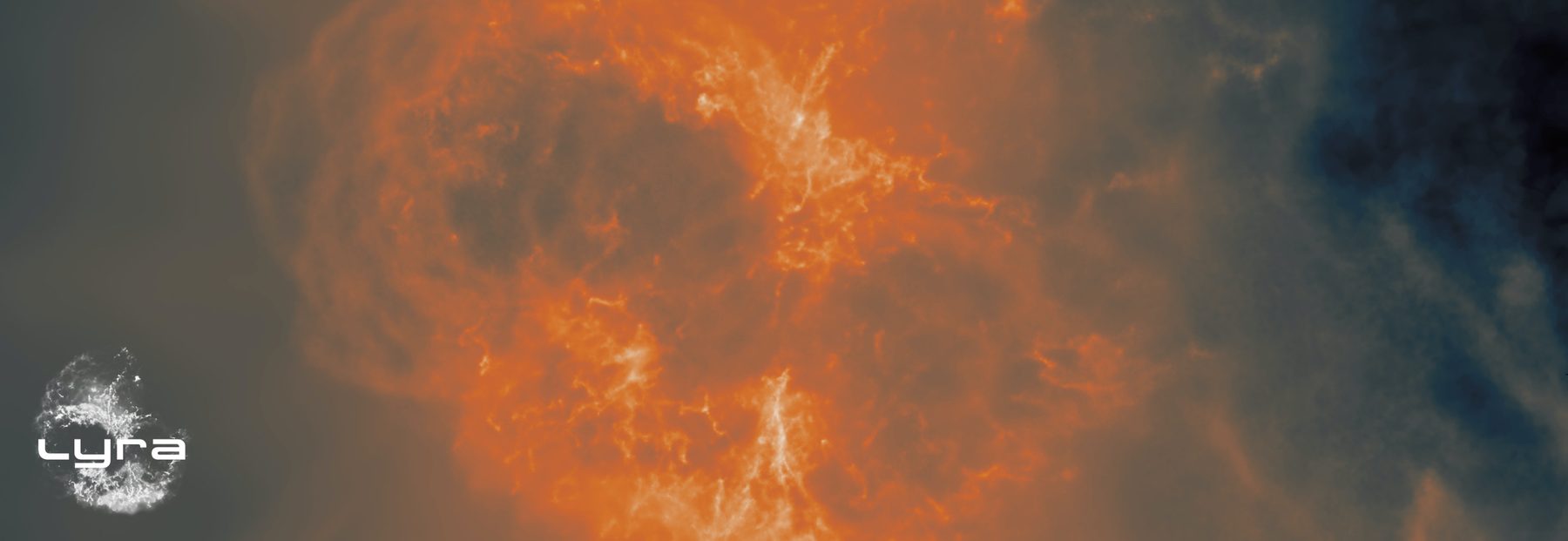 Supernova-driven bubbles in simulated gas, rendered in orange tones